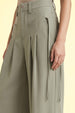 Moss Grey HIgh Waist Tailored Wide-Leg Korean Pant