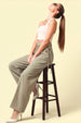 Moss Grey HIgh Waist Tailored Wide-Leg Korean Pant