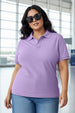 Lavender Plain Plus Size PoloT-shirt
