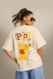 Winnie The Pooh Swan White Oversized Graphic T-Shirt