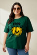 Good Vibes Green Plus Size Printed T-shirt