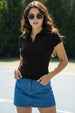 Black Plain Cotton Regular Slim Fit Polo T-Shirt
