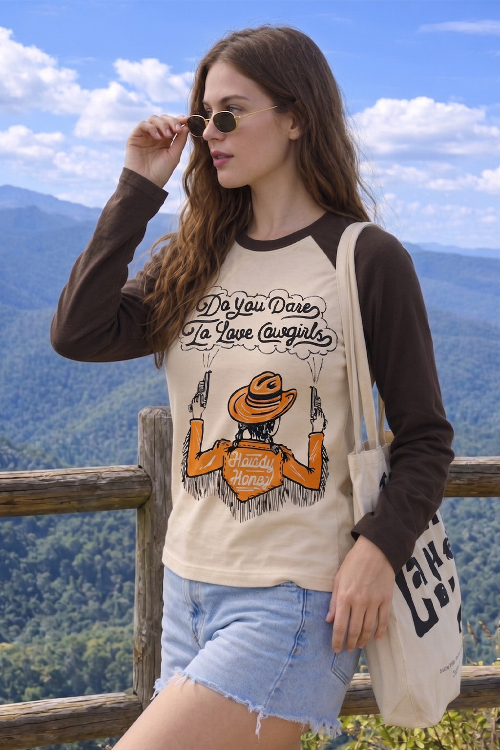 Dare To Love Cowgirl Raglan Printed Full Sleeve Regular Fit T-Shirt