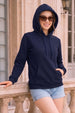 Navy Plain Spun Regular Fit Hoodie