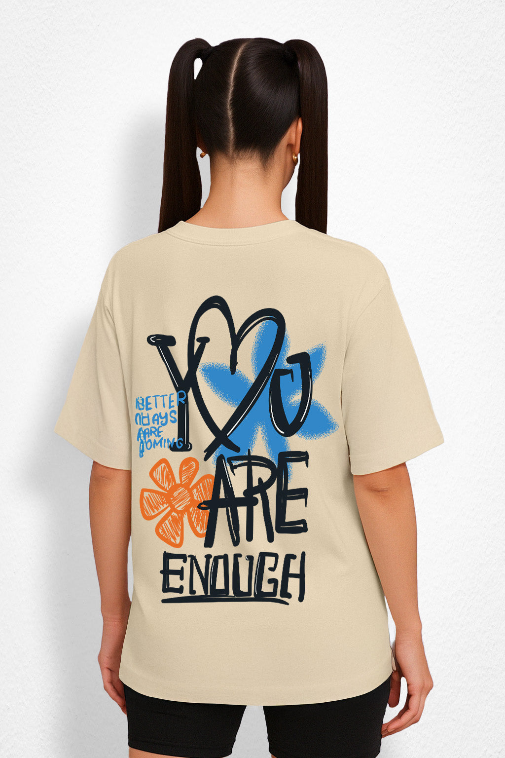 You Are Enough Swanwhite Oversized Graphic T-Shirt