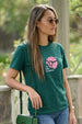 Too Smart Green Printed Regular Fit T-Shirt