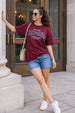 California Maroon Oversized Typographic T-Shirt