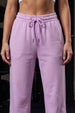 Lilac Plain Wide Leg Track Pant