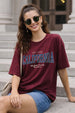 California Maroon Oversized Typographic T-Shirt