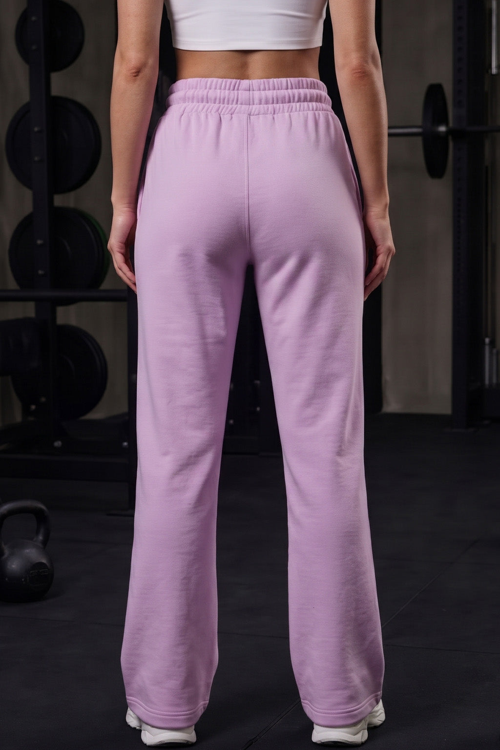 Lilac Plain Wide Leg Track Pant