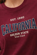 California Maroon Oversized Typographic T-Shirt