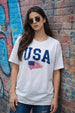 USA White Graphic Printed Oversized T-Shirt
