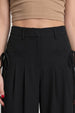 Black HIgh Waist Tailored Wide-Leg Korean Pant