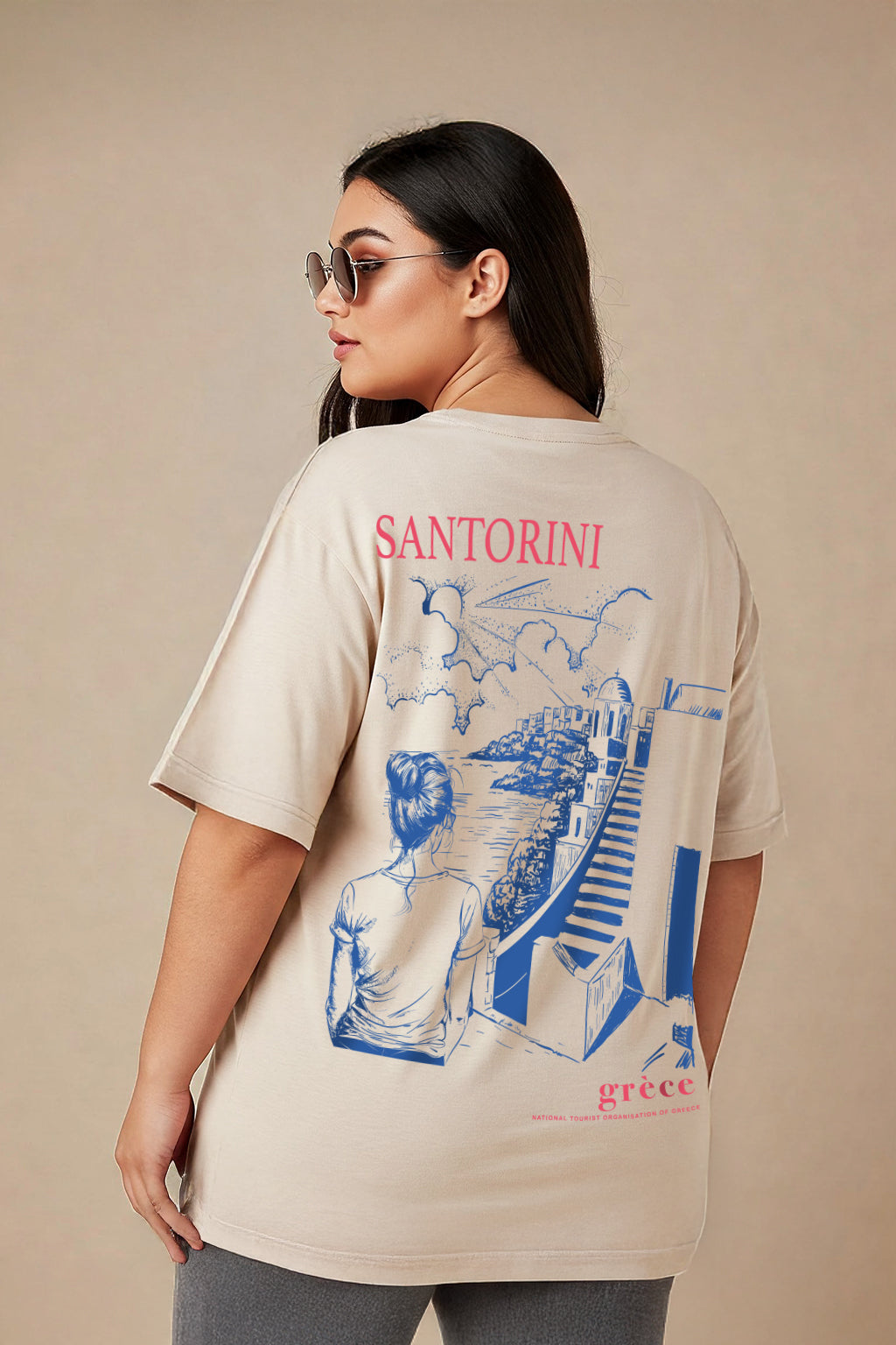 Grece Swanwhite Plus Size Printed T-shirt