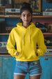 Plain Lemon Yellow Regular Fit Hoodie