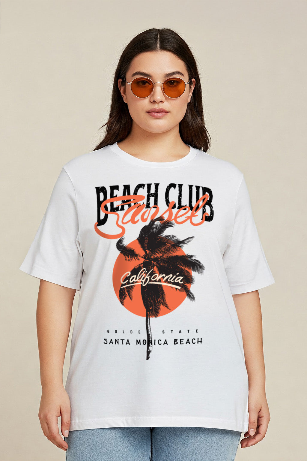 Beach Club White Plus Size T-shirt