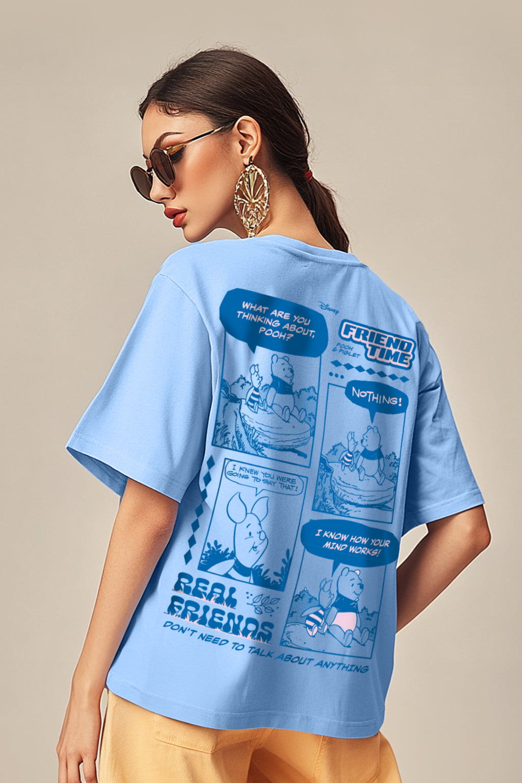 Pooh & Piglet Dutch Canal Oversized Graphic T-Shirt