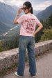 Nice Play It Twice Rosewater Oversized Graphic Printed T-Shirt