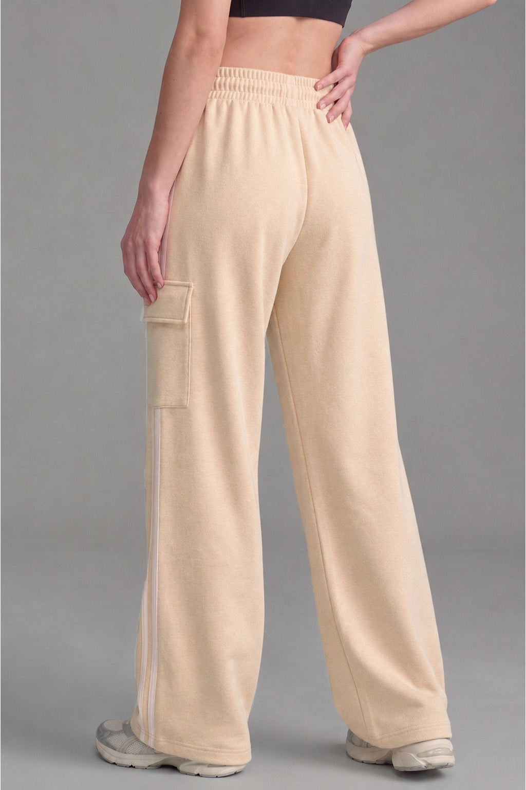 Beige Everyday Street line 4 Pocket Knitted Cargo Track Pant