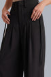 Black HIgh Waist Tailored Wide-Leg Korean Pant
