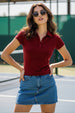 Red Plain Cotton Regular Slim Fit Polo T-Shirt