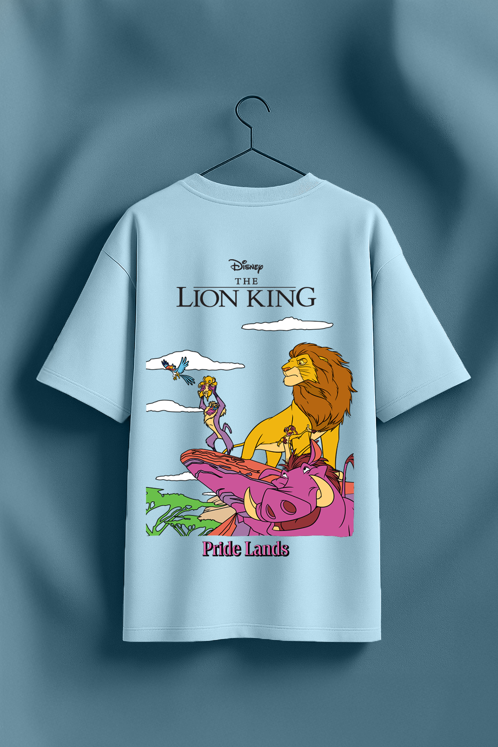 Disney Lion King Sky Blue  Oversized Graphic T-Shirt