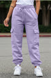 Lilac Plain Baggy Fit Cargo Jogger