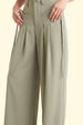Moss Grey HIgh Waist Tailored Wide-Leg Korean Pant