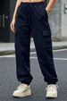 Navy Blue Plain Baggy Fit Cargo Jogger