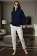 Navy Plain Spun Regular Fit Hoodie