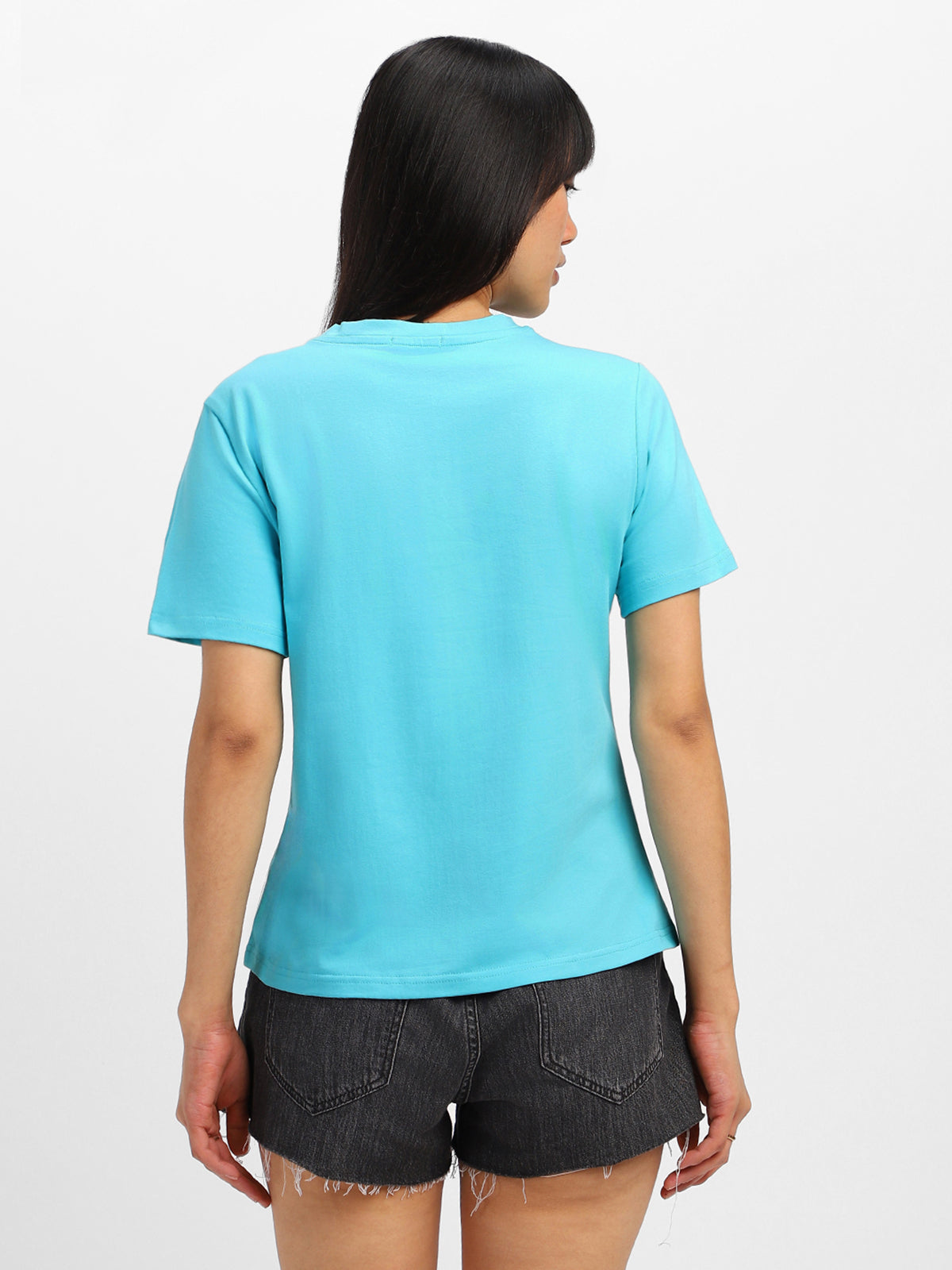 Blue Plain Regular Fit T-Shirt