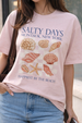 Salty Days Rosewater Oversized Graphic Printed T-Shirt