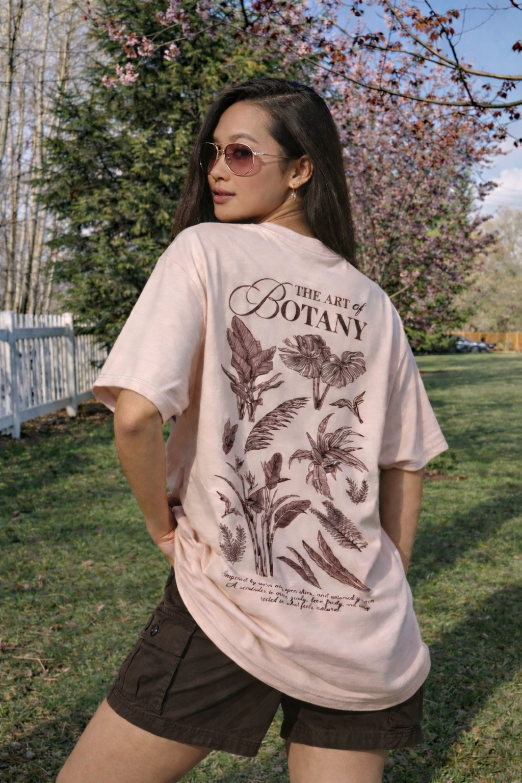 Botany Rose Water Oversized Graphic Printed T-Shirt
