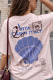 Lavita Rosewater Oversized Graphic Printed T-Shirt