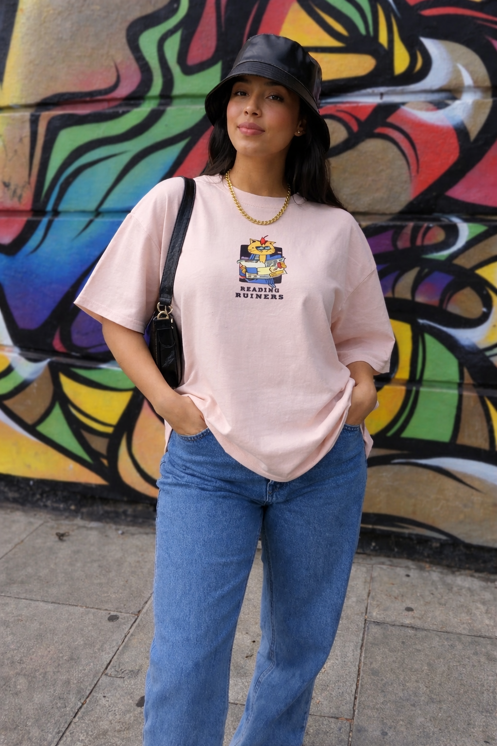 Nonsense Rosewater Oversized Graphic Printed T-Shirt