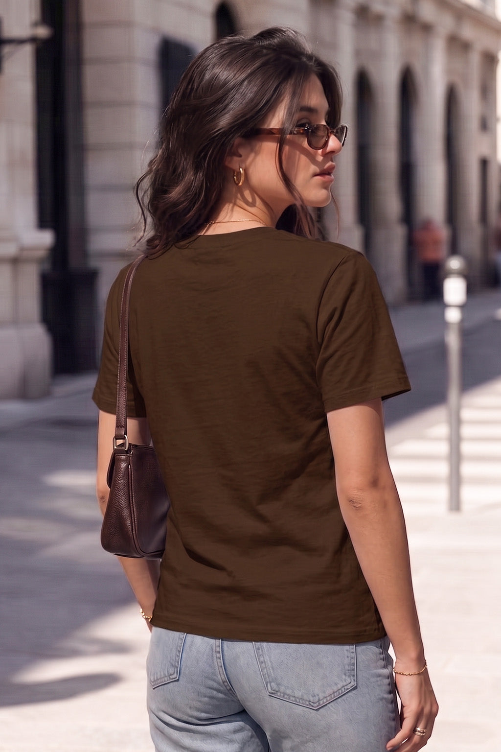 Malibu Beach Brown Printed Regular Fit T-Shirt