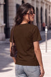 Malibu Beach Brown Printed Regular Fit T-Shirt