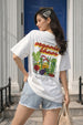 Organic Chaos White Oversized Graphic Printed T-Shirt