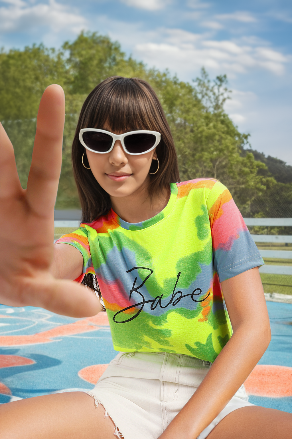 Babe Multicolor Regular Fit Graphic T-Shirt