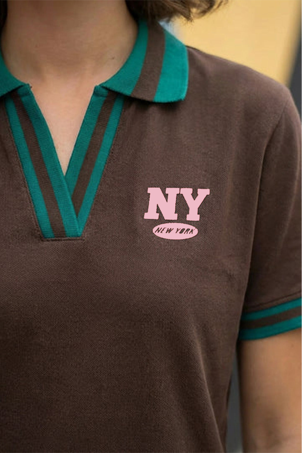 New York Brown Regular Fit Premium Pique Lycra Polo T-Shirt