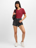 Maroon Plain V-Neck Regular Fit T-Shirt