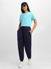 Ice-Blue Plain Regular Fit T-Shirt
