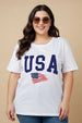 USA White Plus Size T-shirt