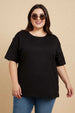 Black Plain Plus Size Oversized T-shirt