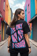 The Only Way Out Typographic Printed Oversized Fit Black T-Shirt