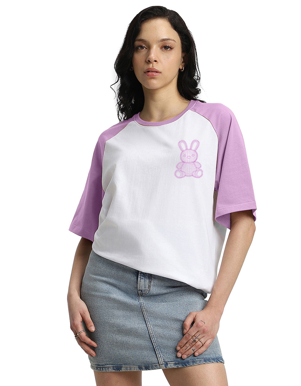Teddy Lilac Oversized Graphic T-Shirt