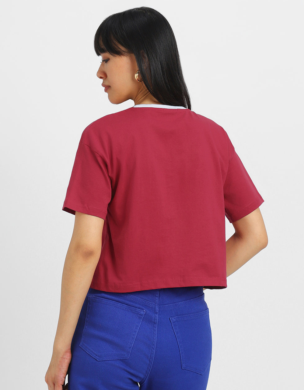 Self Love Club Magenta Graphic Printed Crop-Top