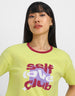 Self Love Club Yellow Graphic Printed Crop-Top