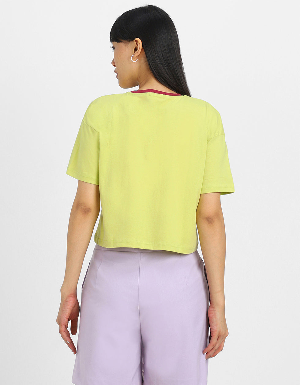 Self Love Club Yellow Graphic Printed Crop-Top