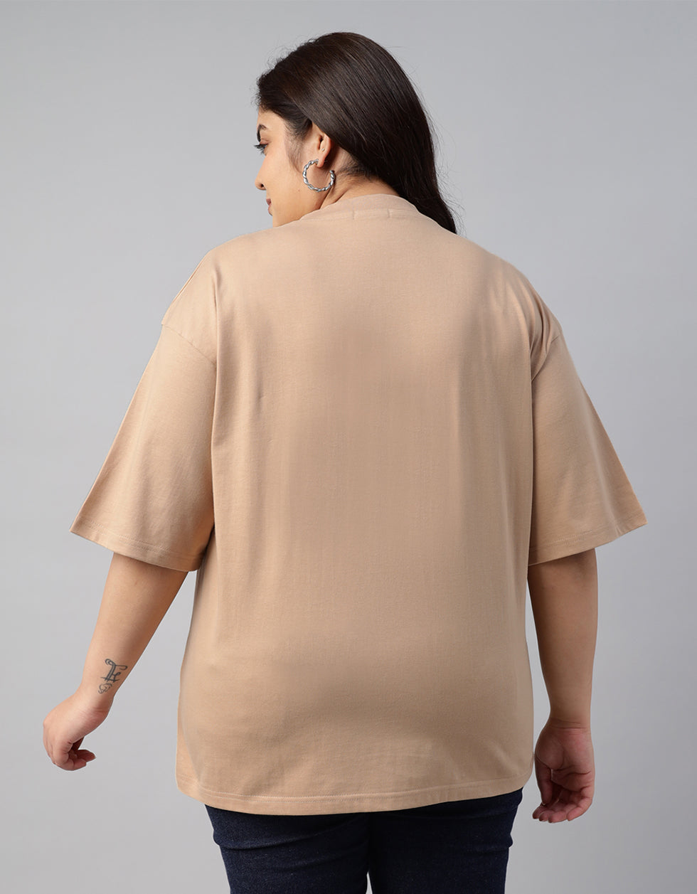Nature Beige Plus Size T-shirt
